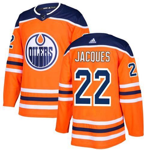 Adidas Men Edmonton Oilers #22 Jean-Francois Jacques Orange Home Authentic Stitched NHL Jersey->edmonton oilers->NHL Jersey